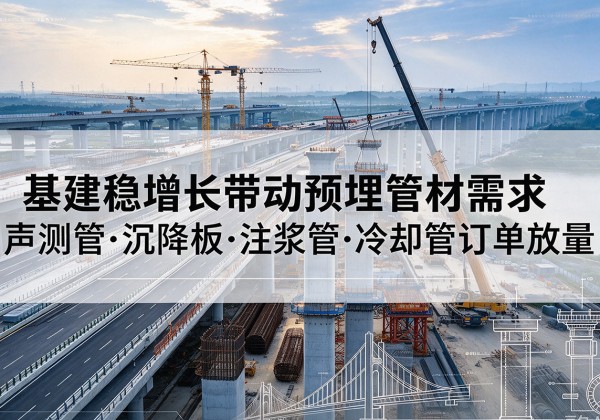 靖宇基建稳增长带动预埋监测管材需求，声测管、沉降板、注浆管订单持续放量